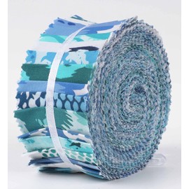 Soimoi 40Pcs Tie Dye Print Cotton Precut Fabrics for Quilting Craft Strips 2.5x42inches Jelly Roll - Blue