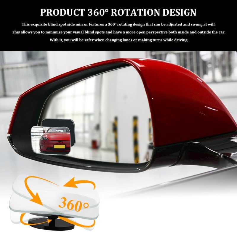 Lyxheth 4PCS Blind Spot Convex Car Mirror, Side Mirror Blindspot,