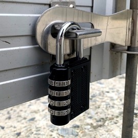 Large 4-Digit Dial Combination Padlock, Black Dial Lock 2ea