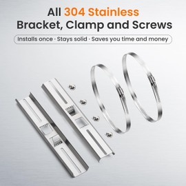 QILIPSU Pole Mounting Kits, 304 Stainless Steel 11.4" x 1.9" Brackets with Adjustable 2–8 Inch Clamps for Electrical Boxes, Devices, and Outdoor Applications