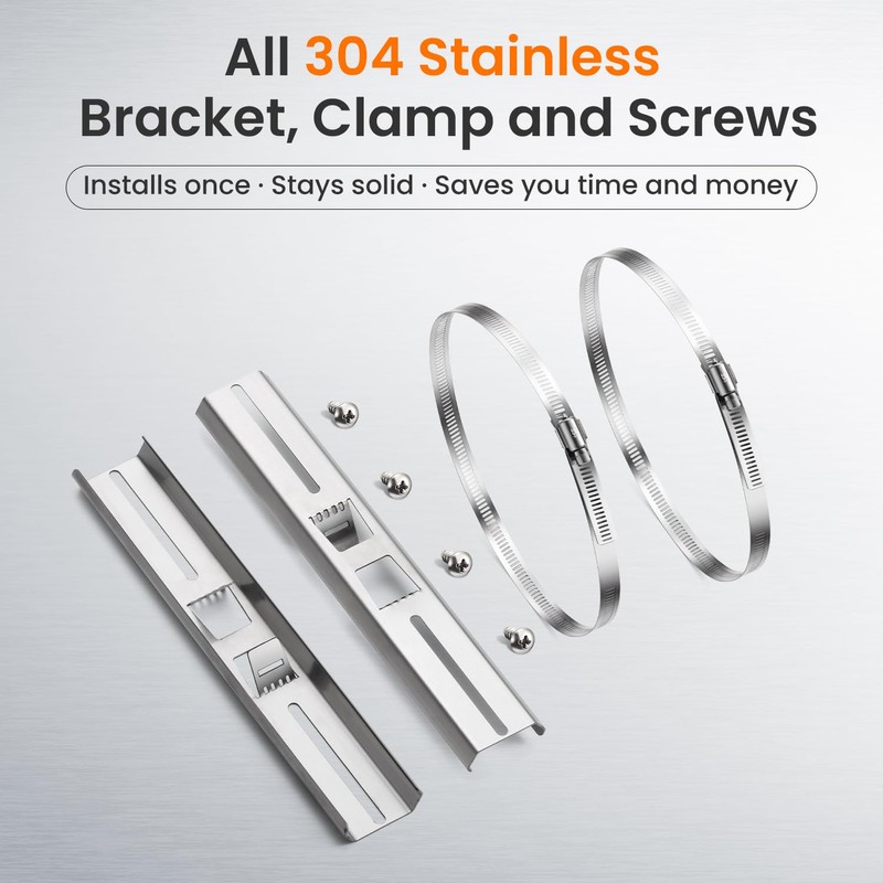 QILIPSU Pole Mounting Kits, 304 Stainless Steel 11.4" x 1.9"