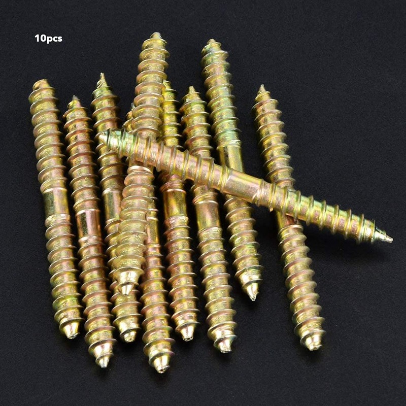 10pcs Double Head Ended Dowel Screw Self-Tapping Thread Bolts for