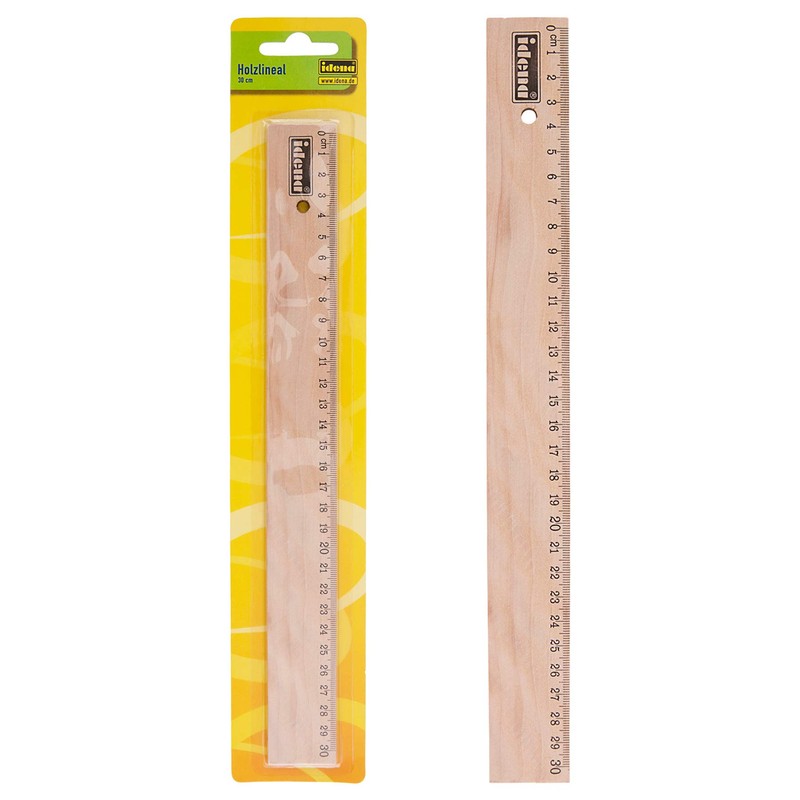 IDENA 602017 wooden ruler 30 cm