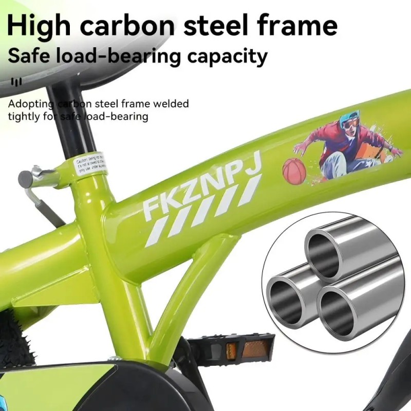 18 Inch Sporty Kids Bike with Training Wheels and Stand