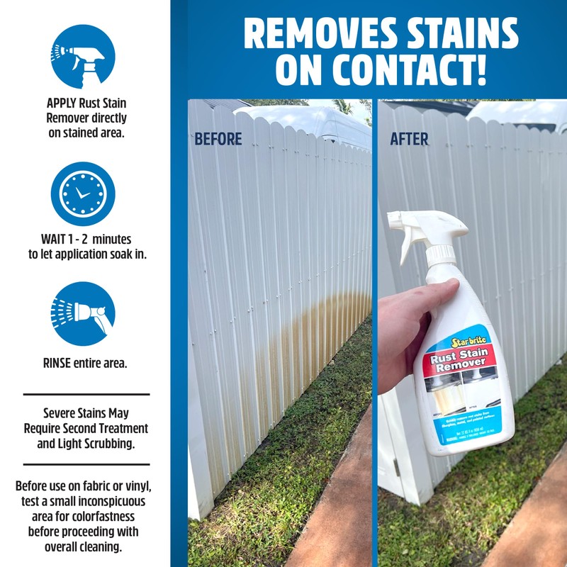 STAR BRITE Rust Stain Remover Spray - Instantly Dissolve Corrosion
