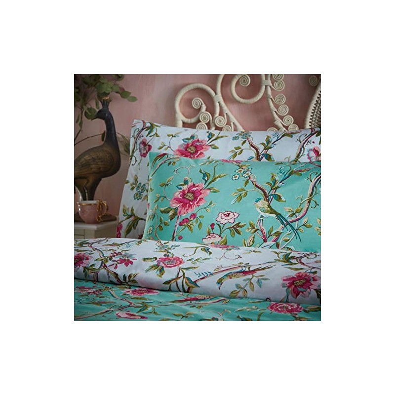 furn. Vintage Chinoiserie Duvet Cover and Pillowcase Set, Jade, Single