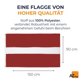 AZ FLAG Latvia Flag 3' x 5' - Latvian flags 90 x 150 cm - Banner 3x5 ft