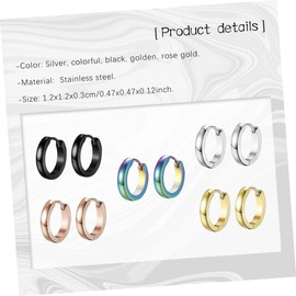 Healeved 5pcs Titanium Steel Arc Ear Studs Curved Ear Accessories Silver Golden and Rose Gold Unique Decorative Earrings for Parties Weddings and Birthdays