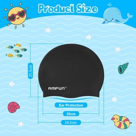 AMFUN Extra Large Swimming Cap Kids Long Hair Unisex Swimming Cap Girls Boys for Thick, Curly Hair and Weaves Afro Hair, Long Dreadlocks Braids