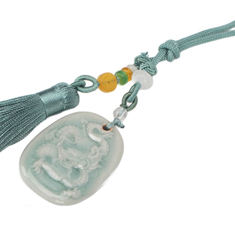 Tassel Pendant Chinese Zodiac Pattern DIY Porcelain Beads Light Weight