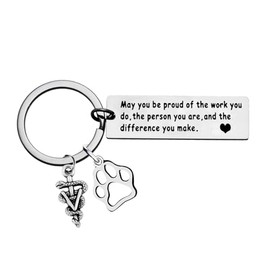 Nimteve Veterinary Nurse Assistant Keychain Veterinarian Gifts Appreciation Keychain for Medical Veterinary Practitioner Vet Keychain Vet Tech Appreciation Gift