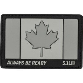 5.11 Tactical Patch - Canada Flag Patch, Hook-Back Adhesion, Laser-Cut to Size, Charcoal, Style 81209