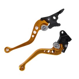 Clutch Brake Lever Handle, 1 Pair 22 mm Clutch Lever Set 7/8 Universal Motorcycle Clutch Drum Brake Lever Handle (Gold)