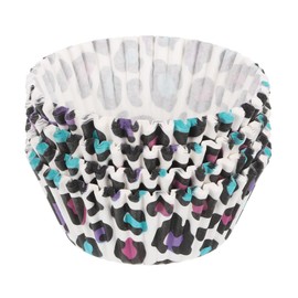 sourcing map 100 Pcs Cupcake Liners, Muffins Paper Baking Cups Wrappers Standard Greaseproof for Baking Cupcake Wrapper, Leopard Print