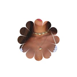Allereya Shell Pendant Choker Necklace, Vintage Style Shell Necklace, Summer Shell Necklace, Golden Cowry Shell Necklace, Jewelry for Women and Girls, Gifts