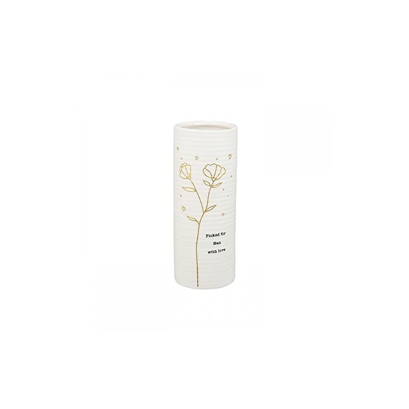 Shudehill Giftware Thoughtful Words Small Vase - Nan 321311, White