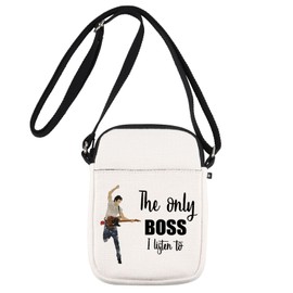 Bruce Fans Crossbody Bag Rock Music Lover Gifts The Only Boss I Listen To Music Album Crossbody Handbags (only boss UK)