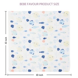 BEBE FAVOUR 6 Pack Baby Washcloths - 100% Cotton Terry Soft and Absorbent Wash Cloths for Face Hand Body Burp Rag Wipes - Essentials for Newborns Infants Toddlers Boys Girls (Blue Ocean - 6 Pack)