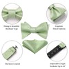 HISDERN Mens Sage Green Bowtie and Handkerchief Polka Dot Bow