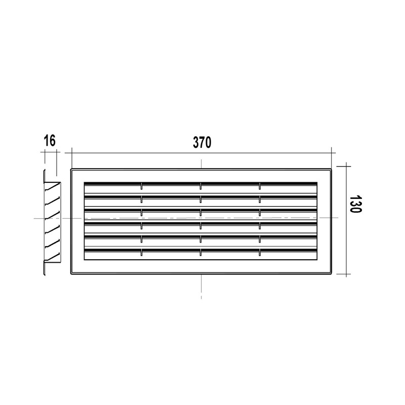 La Ventilazione P3713B White Plastic Rectangular Air Vent Grille for