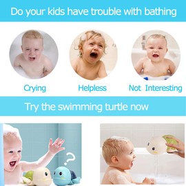 Angusiasm Baby Bath Toys-Wind up Turtle Bathtub Toys,Toy for Babies 6-12 Months Floating Swimming Turtles for Boys Girls,Baby Shower Bathtime Fun Pool Toys for Toddlers,Gift for 1 2 3 4 Year Old Boys Girls