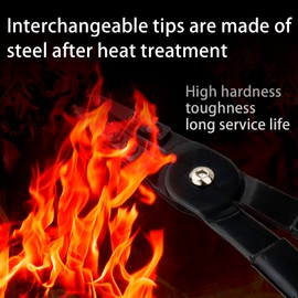 16" Snap Ring Pliers Set, Heavy Duty Circlip Pliers Set 2 PCS with Straight 45°and 90°Tip Attachments and Replacement Tips for Removal of Retaining Clip Circlip Snap Rings