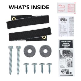 Quakehold! Furniture Strap Kit, Earthquake Fasteners for Disaster Preparedness, Child Proof Safety Straps for RV, Home Office, Helps Prevent Damage and Injury, Easy to Install, Black