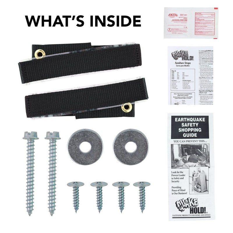 Quakehold! Furniture Strap Kit, Earthquake Fasteners for Disaster Preparedness, Child