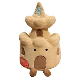 VLYUVUY Sand Castle Plush Toy, 9.8 Inch Cute Stuffed Animal, Soft Plushie Toy for Kids, Funny Beach Themed Room Decor, Cute Birthday Gift for Boys Girls