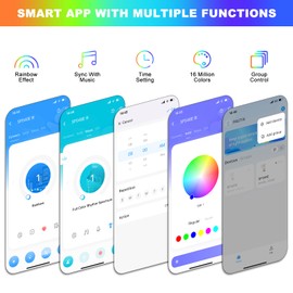 PAUTIX RGB Smart IC COB LED Strip Lights,Work with Alexa/Google Assistant,24ft/7.5m,720LEDs/m Addressable UL-Listed 24V Chasing Color Flexible Tape Light,for Cabinet,TV,Bedroom,Party DIY Decoration