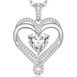 LOUISA SECRET Women's Infinity Necklace Birthstone Infinity Necklace for Women Valentine's Day Christmas Mother's Day Birthday Jewellery Gift for Women Mum Wife Girlfriend