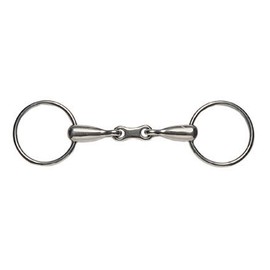 Korsteel Stainless Steel Thick Mouth French Link Loose Ring Snaffle Bit, 5.25"