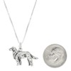 LGU Sterling Silver Oxidized Three Dimensional Golden Retriever Dog Necklace