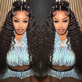 Brazilian Wig Curly Human Hair 26 Inch Curly Lace Front Wig 180% Density Wig 13x4 Lace Front Human Hair Deep Wavy Wig for Women Natural Brazilian