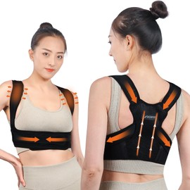 KLONVS Women's Posture Supporter, Posture Belt, Rolled Shoulder, Back Rounded, Shoulder Blades, Breathable, Lightweight, Easy to Put on and Take Off, Unisex