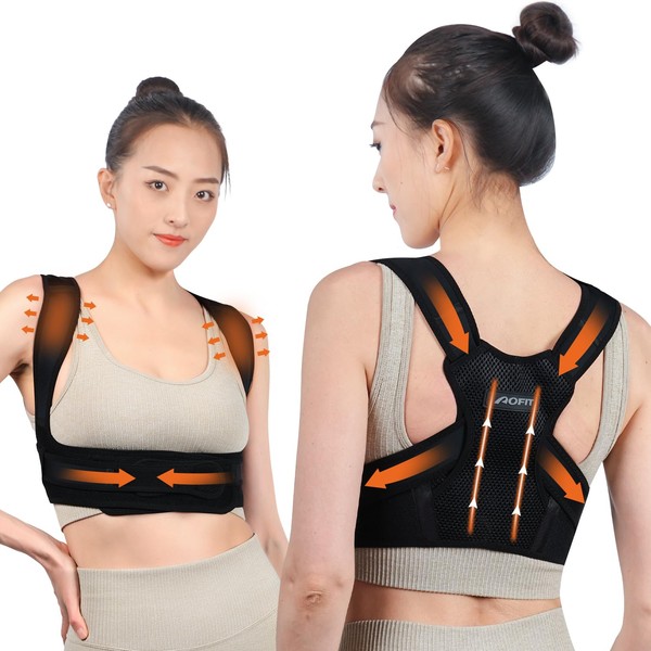 KLONVS Women's Posture Supporter, Posture Belt, Rolled Shoulder, Back Rounded,