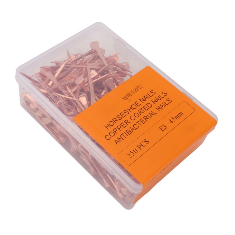250Pcs Horseshoe Nails Copper Plated Rustproof Equestrian Riding Equipment Pet