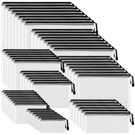 EOOUT 56pcs Mesh Zipper Pouch, 8 Sizes Waterproof Zipper Bags, Plastic Zip File Docunment Folders, Multipurpose for Board Games Travel Storage, School Supplies, and Home Organization, Black