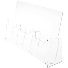 Plymor Clear Acrylic 3-Pocket Tri-Fold Brochure Literature Holder (Countertop), Fits Documents Up to 4" Wide (3 Pack)