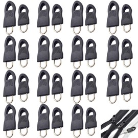 30 PCS Zipper Pull Replacement Pull Tab Replacement Accessories Detachable Zipper Pull Tabs Replacement Zipper Pulls Zip Puller Replacement for School Bags Clothes Luggage Suitcase(Black)