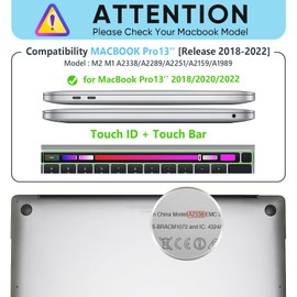 SEYMCY MacBook Pro 13 inch Case 2022/2020/2018 Anti-Scratching Protective Hard Shell Cover with Foldable Stand for A2338 A2289 A2251 A2159 A1989 Tough Case, Black