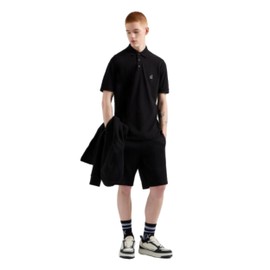 Armani Exchange Men's Cotton Pique Icon Logo Polo, Black, M