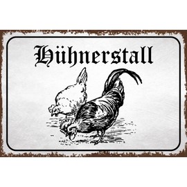 Ontrada Holzschild 20x30cm Hühnerstall Hühner Bauernhof Holz Schild