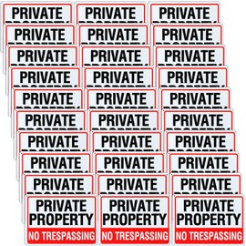 Yaocom 30 Pack No Trespassing Signs Private Property 10 x 7 Inch Rust Free Aluminum Signs with 4 Holes Keep out Warning Private Residence Sign, Outdoor Durable, Weatherproof for Home House Business