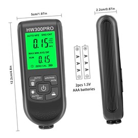 Gatuida Digital Coating Thickness Gauge for Automotive Use Accurate Resolution Paint Depth Tester Non-Destructive Measurement Tool for Paint Coatings Measures