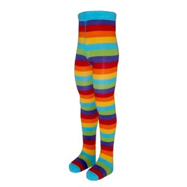 VEGATEKSA Baby and children's tights for girls and boys made of combed cotton, rainbow, made in the EU, adjustable waist, tunnel rubber, multicoloured