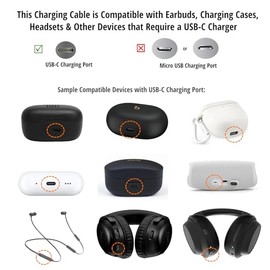 ienza 3FT/1M USB C Type C Charge Cable Cord Wire for JBL Tune 125TWS Tune 225TWS True Wireless Earbuds Headphone, JBL Live 300, JBL Tune 510BT, JBL Live PRO+, JBL Club Pro Plus, Black