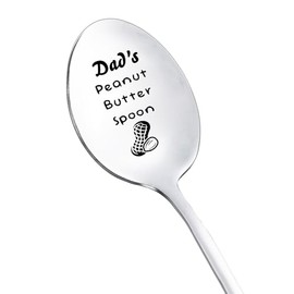 Christmas Valentines Day Gifts for Husband Dad Peanut Butter Lovers Gift Spoon for Father Daddy Birthday Gifts from Daughter Son Dad'd Peanut Butter Spoon 8 Inch Engraved Spoons