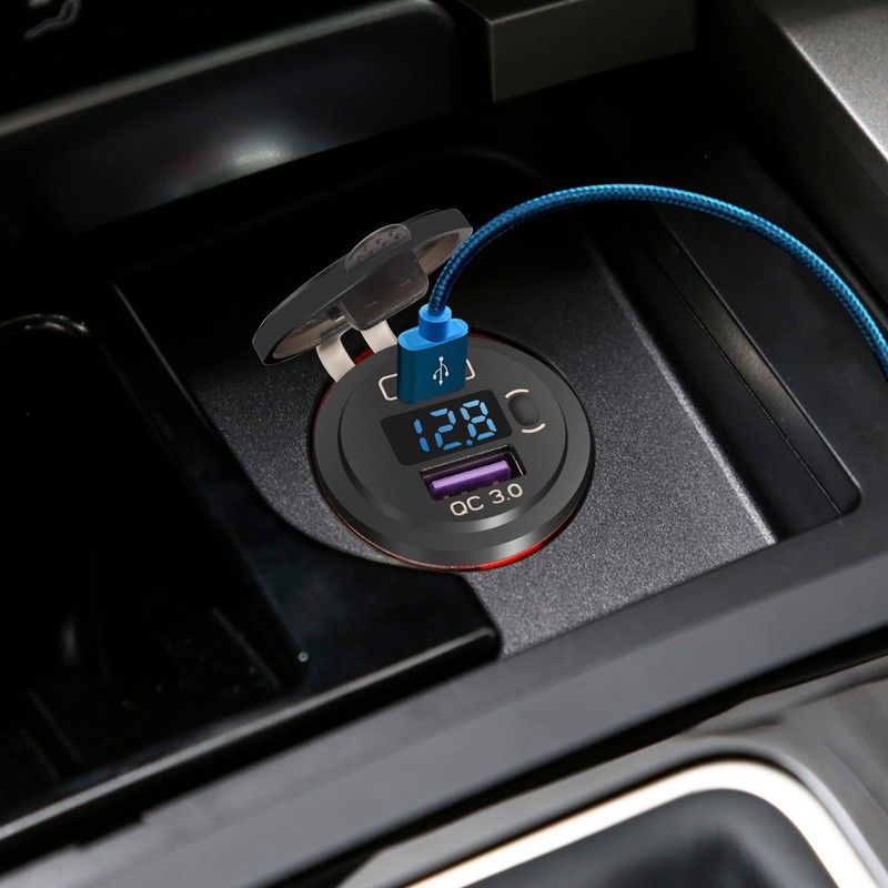 SVAHAOMG Quick Charge 3.0 Dual USB Car Charger Socket with