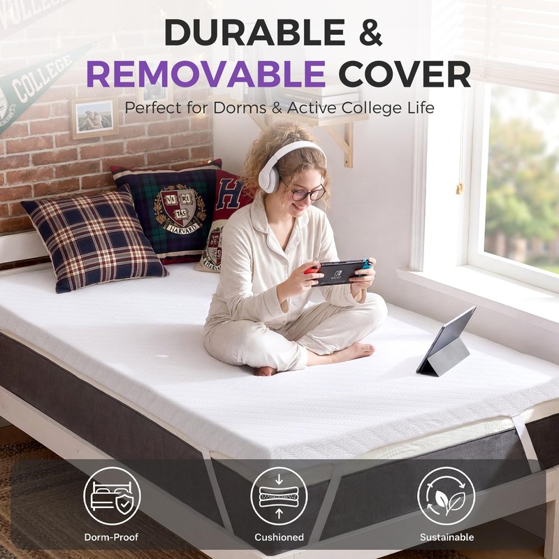 BDEUS Twin XL Size 2 Inch Gel Memory Foam Mattress